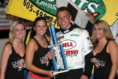 On the night that his father, Doug, was inducted into the Huset's Speedway Hall of Fame, Robby Wolfgang of Sioux Falls, S.D., recorded his first-ever sprint car victory in USRA Championship Sprint action Sunday night, July 28, at Huset's Speedway in Brandon, S.D.