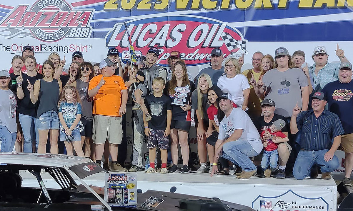 Mason Beck won the Medieval USRA Stock Car main event and the 2023 track championship.