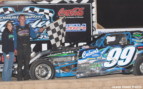 Josh Angst wheeled his way to the checkered flag in the USRA RHS Modifieds.