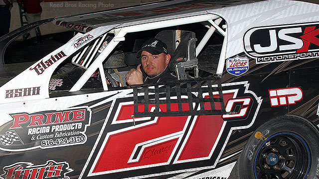 2014 Out-Pace USRA B-Mod national champion Chad Clancy kept his record perfect this season at the Lakeside Speedway. (Reed Bros Photo)