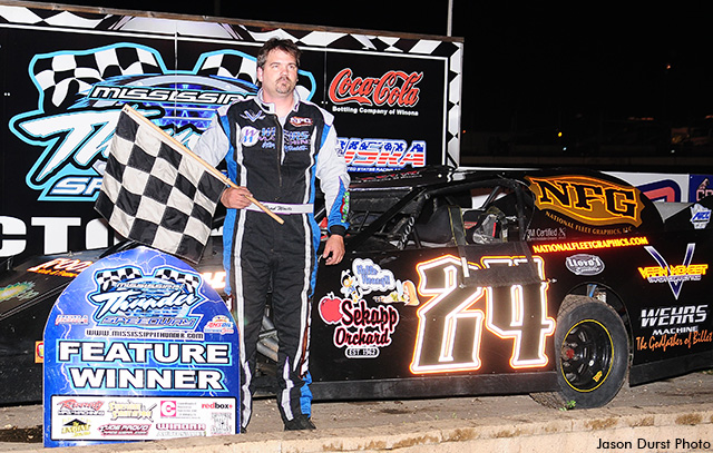 Brad Waits won the USRA Modified feature on Friday, June 28, at the Mississippi Thunder Speedway.