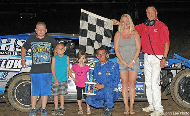 USRA Modified national points leader Terry Schultz of Sedalia claimed his third feature win of the year at the Central Missouri Speedway on Saturday, July 11.