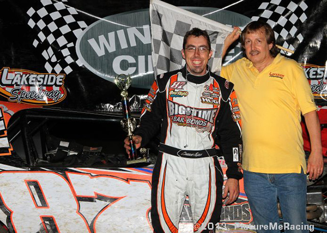 Darron Fuqua won the USRA Modified feature on Friday, June 28, at the Lakeside Speedway.