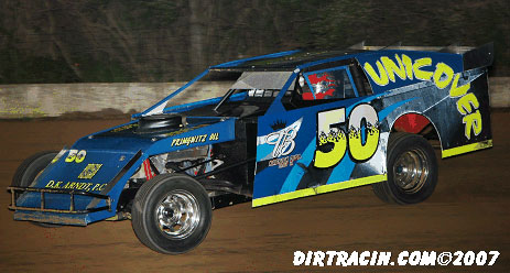 In the USRA Modifieds, Brad Bakken holds the top spot with a super-slim two-point advantage over defending track champion Kevin 