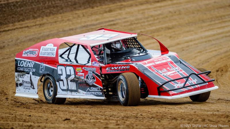 Robbe Ewing of Stockton, Mo., was third in the season-opening Out-Pace USRA B-Mod feature at Lucas Oil Speedway. The B-Mods are the headliner on Saturday, with a 25-lap, $750-to-win feature.