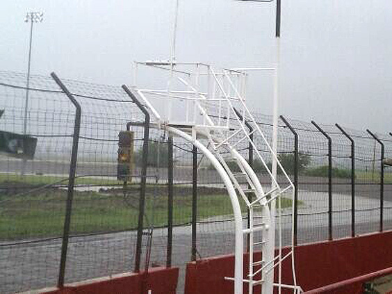 Park Jefferson Speedway, which sits right next to I-29, got five inches of rain Tuesday and put most of the grounds under water.