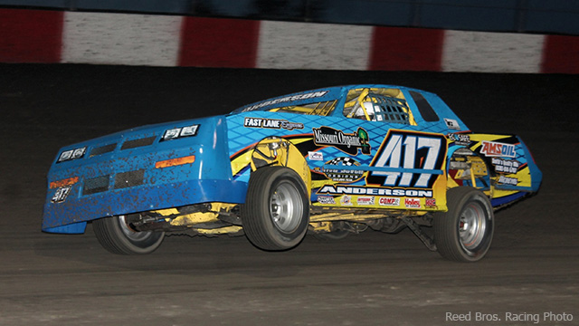 Kevin Anderson three-wheeled his way to claim his second straight USRA Stock Car feature win of the 2015 season.